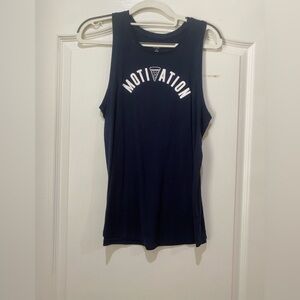 Old Navy Navy Blue 'Motivation' Muscle Tee